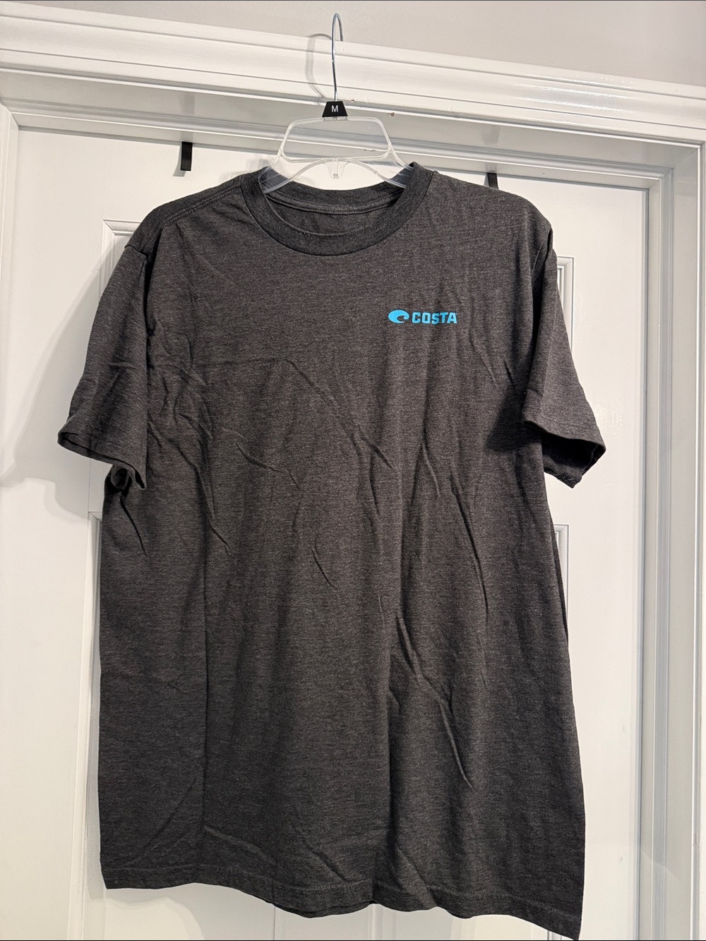 Costa Charcoal Short Sleeve Tee with Teal Logo